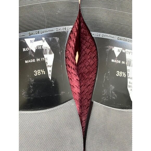 Ron White Women Burgundy basket weave Cashmere Suede Loafer - Picture 6 of 8